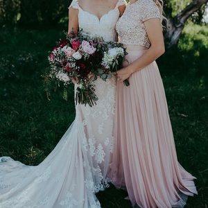 Adrianna Papell Blush Bridesmaid Gown